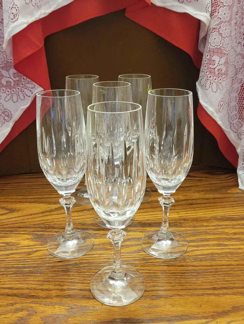 Vintage Schott-Zwiesel Gardan Champagne Flute Wine Glasses Crystal Set of 6